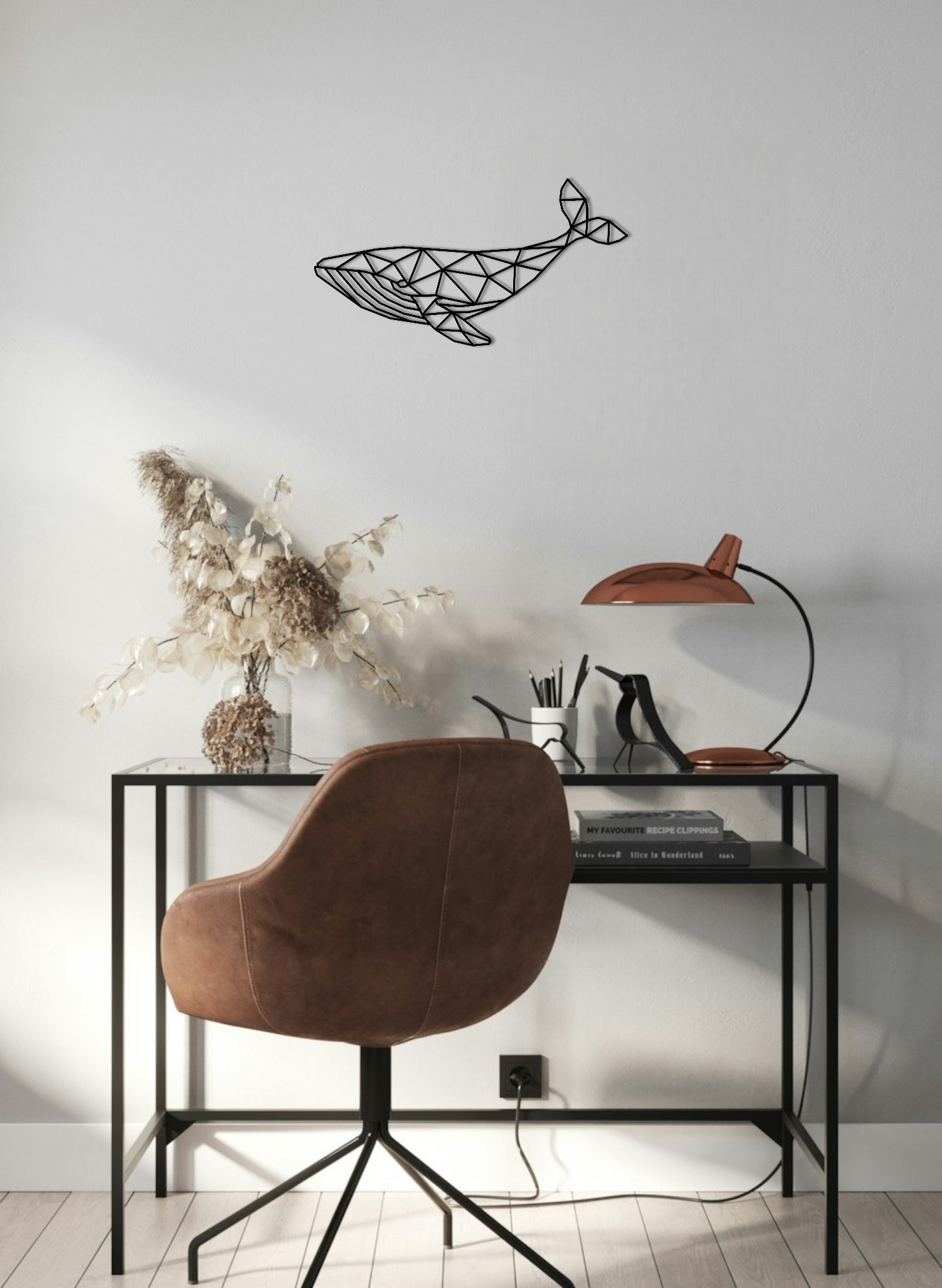 The Whale - Élégant Art Mural Géométrique en forme de baleine