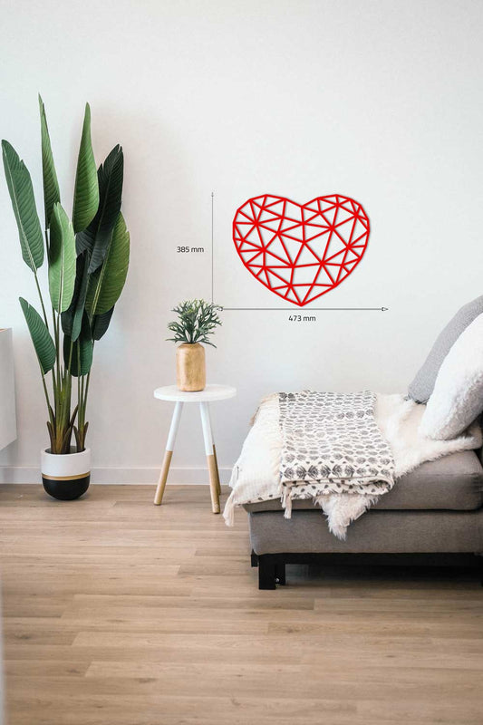Symbole d'Amour - Art Mural Géométrique de Cœur
