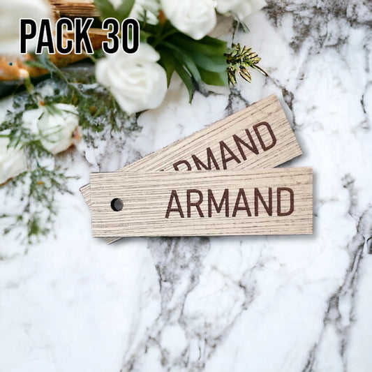 Gepersonaliseerde houten labels | Set van 30