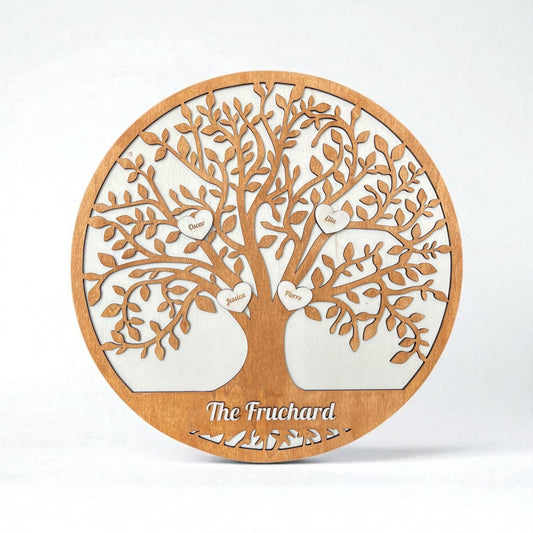 Arbre de Vie Familial Personnalisé en Bois