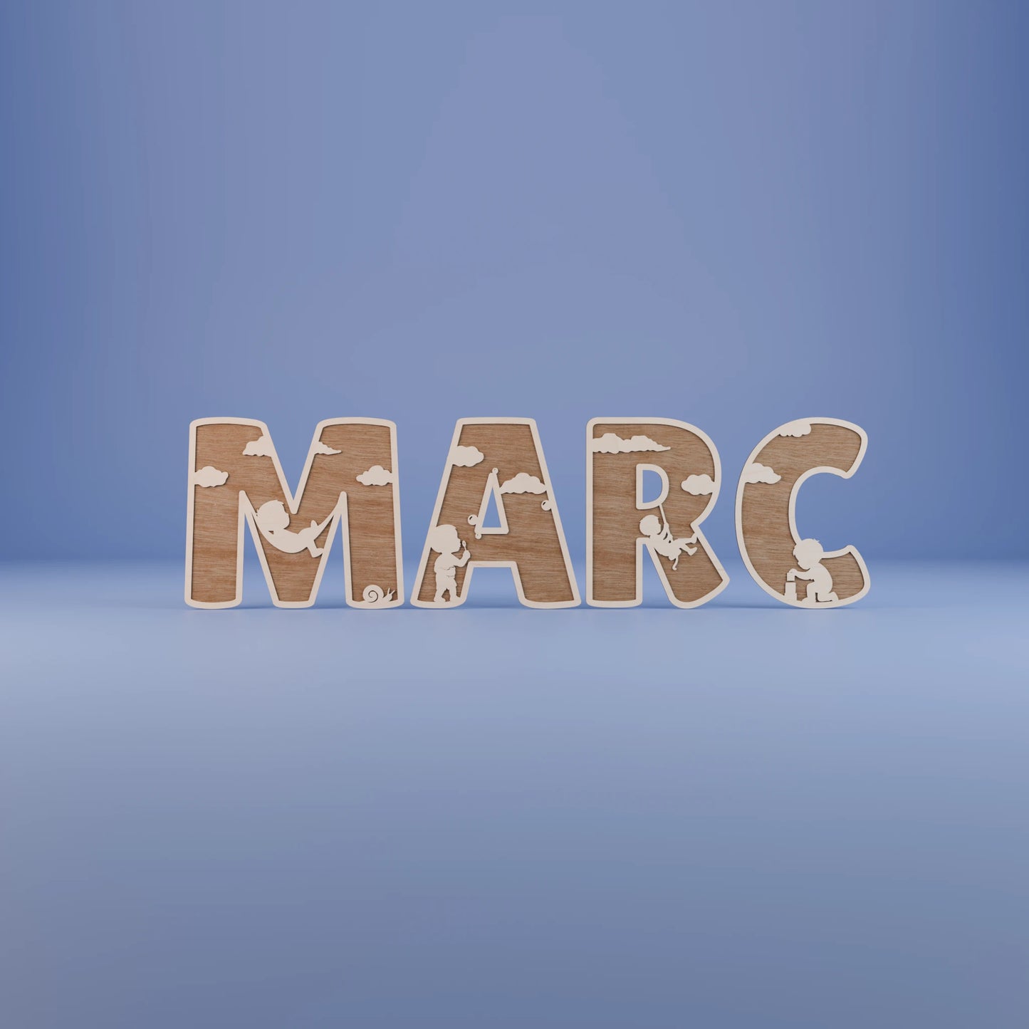 Prénom en bois personnalisé Marc pour chambre garçon, cadeau naissance ou baptême. | Houten naam Marc voor jongenskamer, ideaal geboortegeschenk of doopcadeau