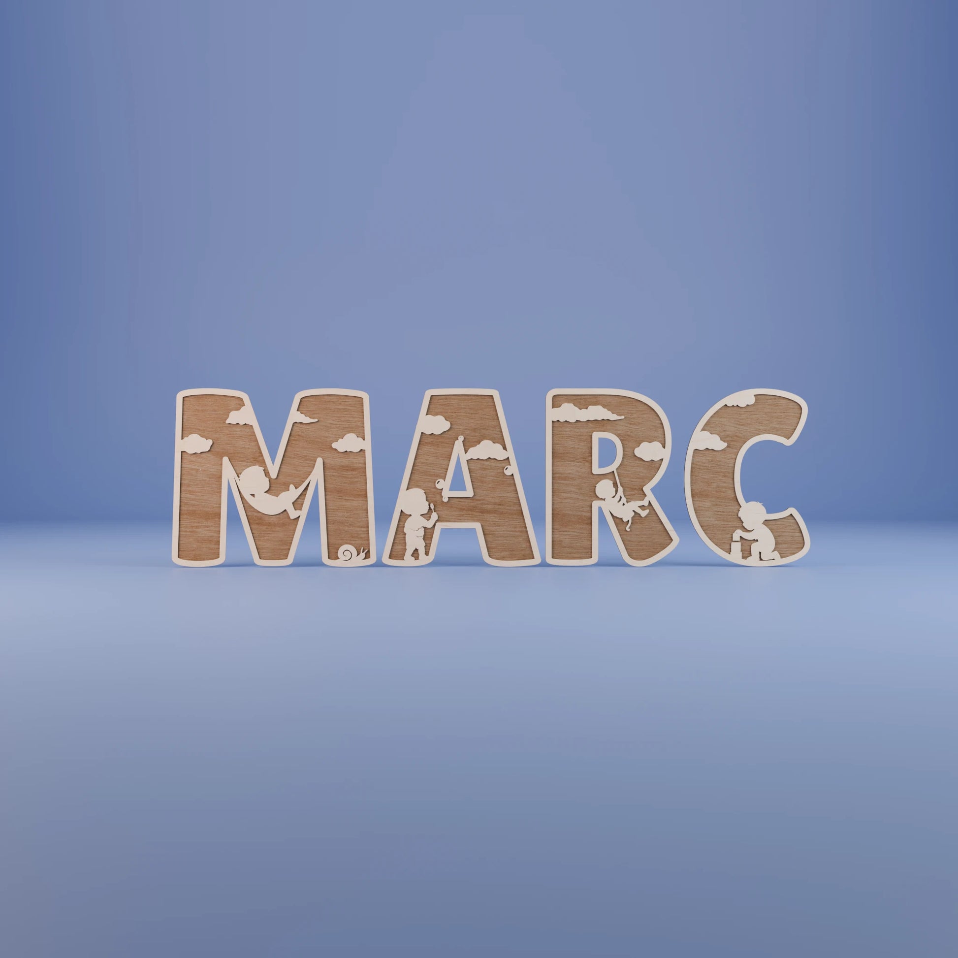 Prénom en bois personnalisé Marc pour chambre garçon, cadeau naissance ou baptême. | Houten naam Marc voor jongenskamer, ideaal geboortegeschenk of doopcadeau