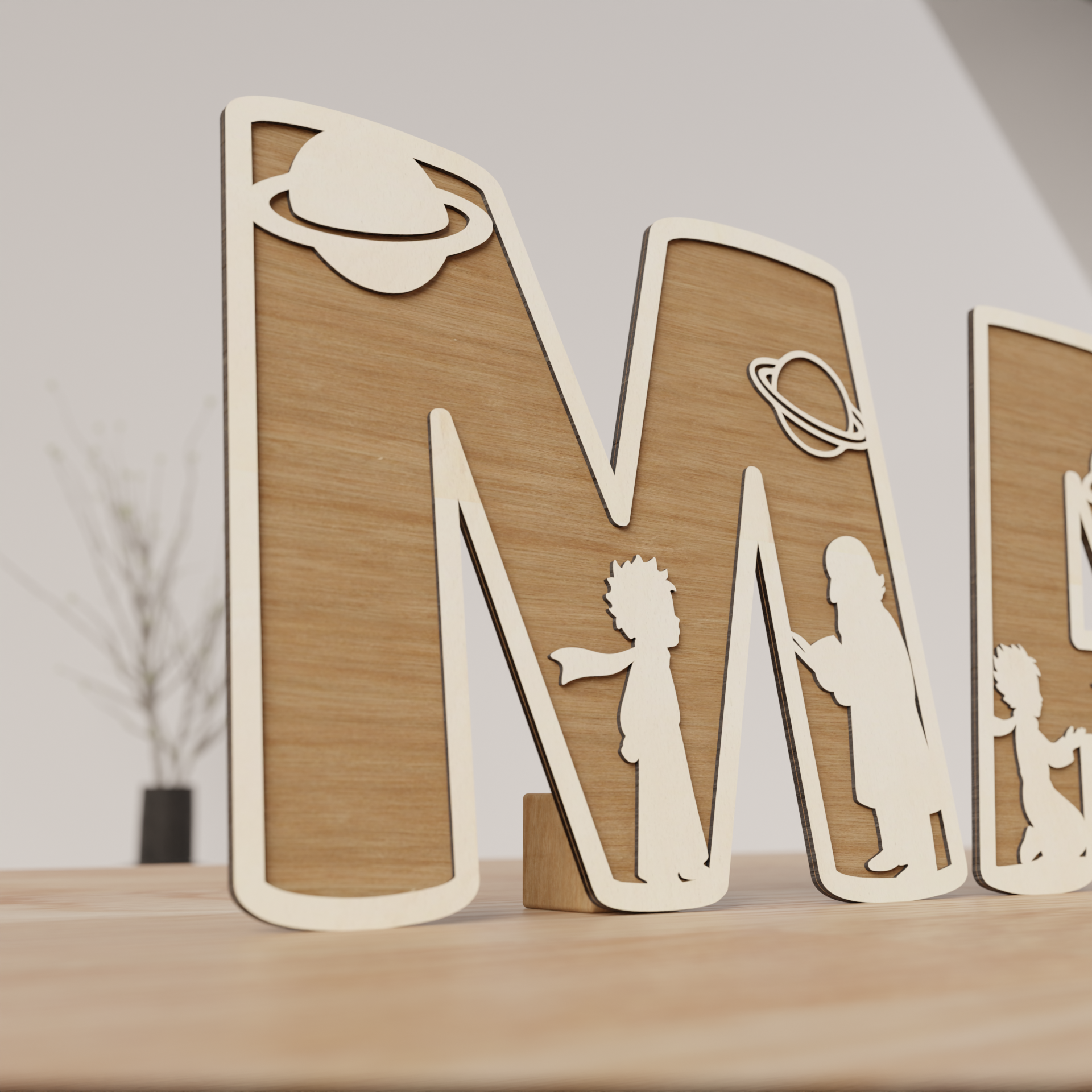 Vidéo lettres en bois Petit Prince – Video houten letters Kleine Prins – Découpe laser personnalisée / Gepersonaliseerde lasersnede