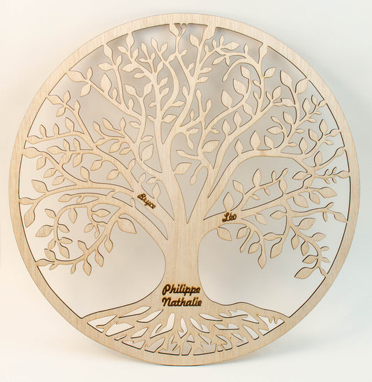 Arbre de Vie en Bois Personnalisé avec prénoms gravés – Cadeau unique pour anniversaires et fêtes